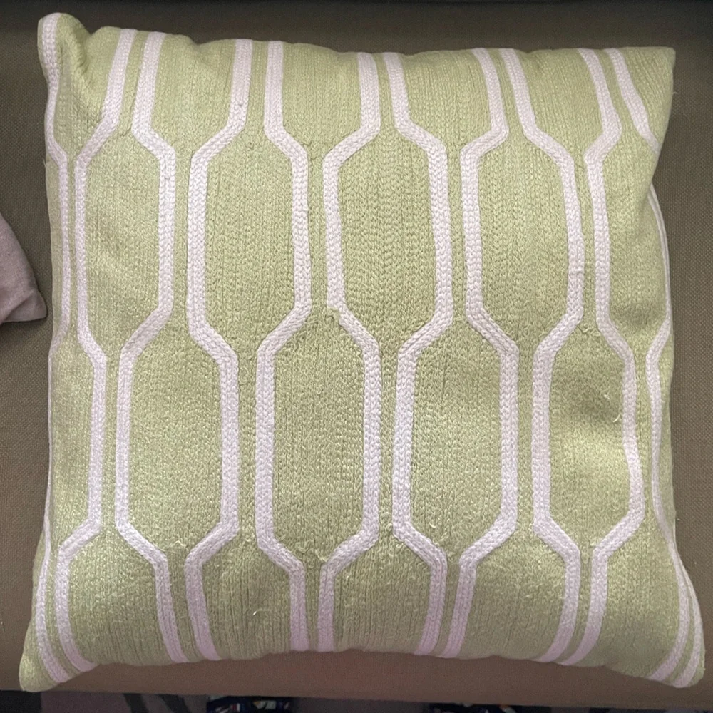 West Elm Honeycomb Crewel Pillow Cover and Insert